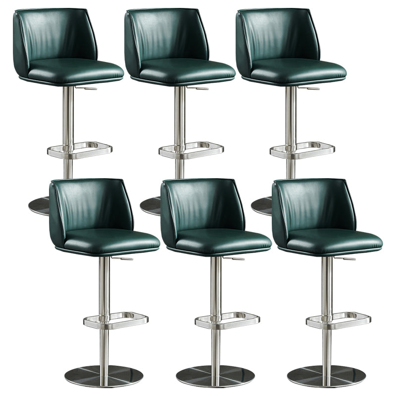 Modern Rotatable Backrest Counter Stool Stainless Steel Bar Stool with Pedal for Cafe