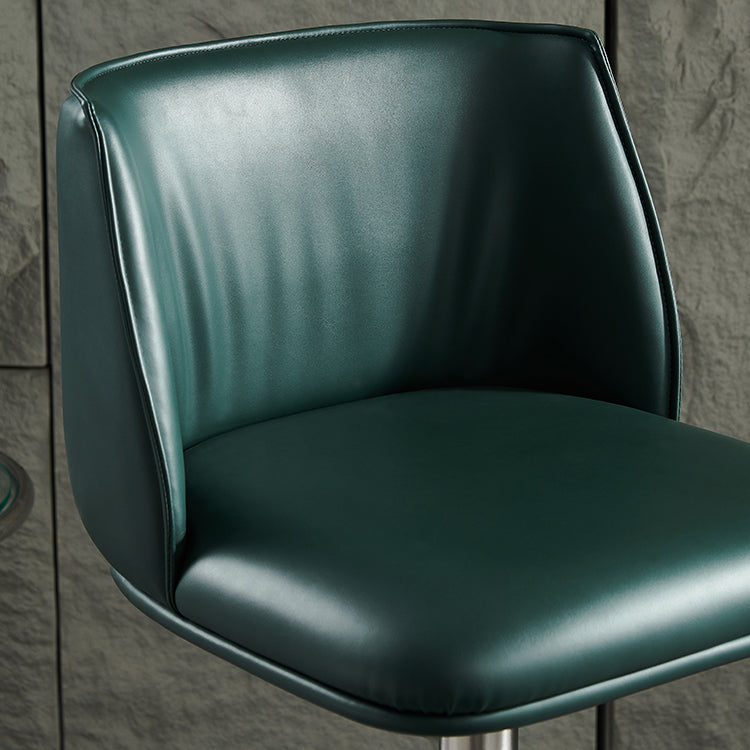 Modern Rotatable Backrest Counter Stool Stainless Steel Bar Stool with Pedal for Cafe