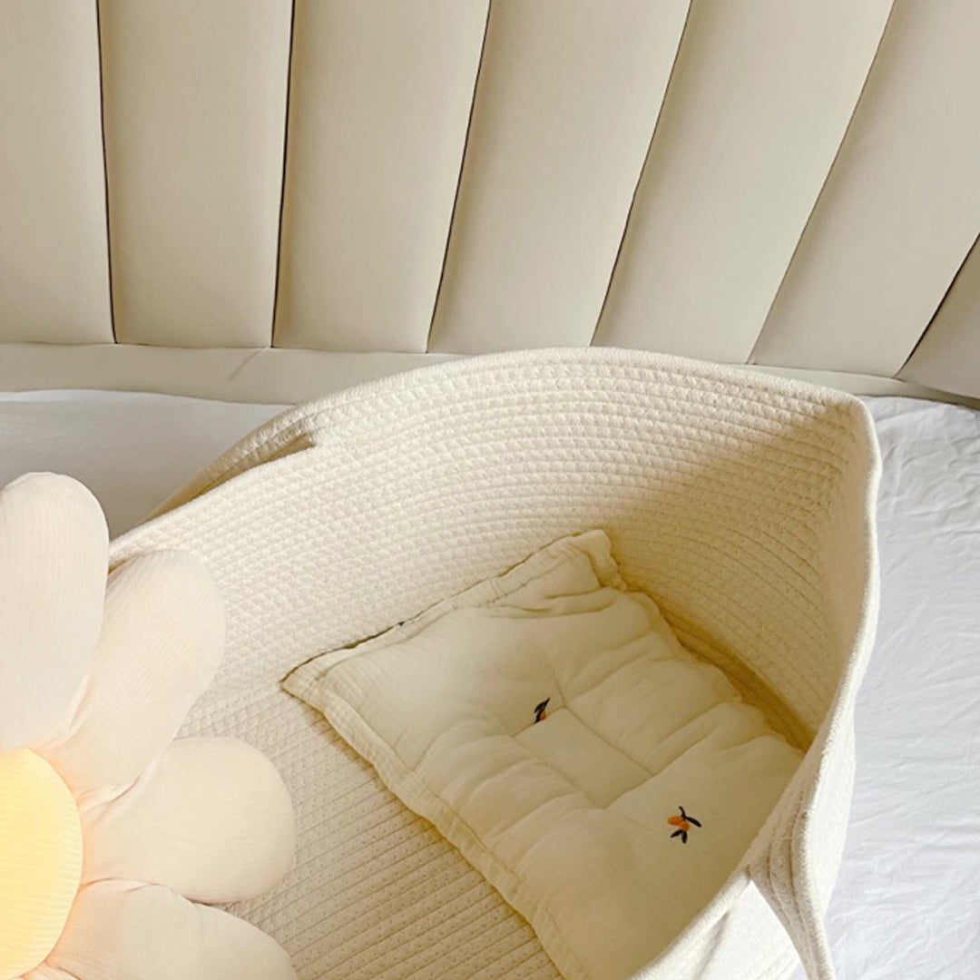 Fabric Crib Cradle Oval Folding Moses Basket for Newborn and Baby