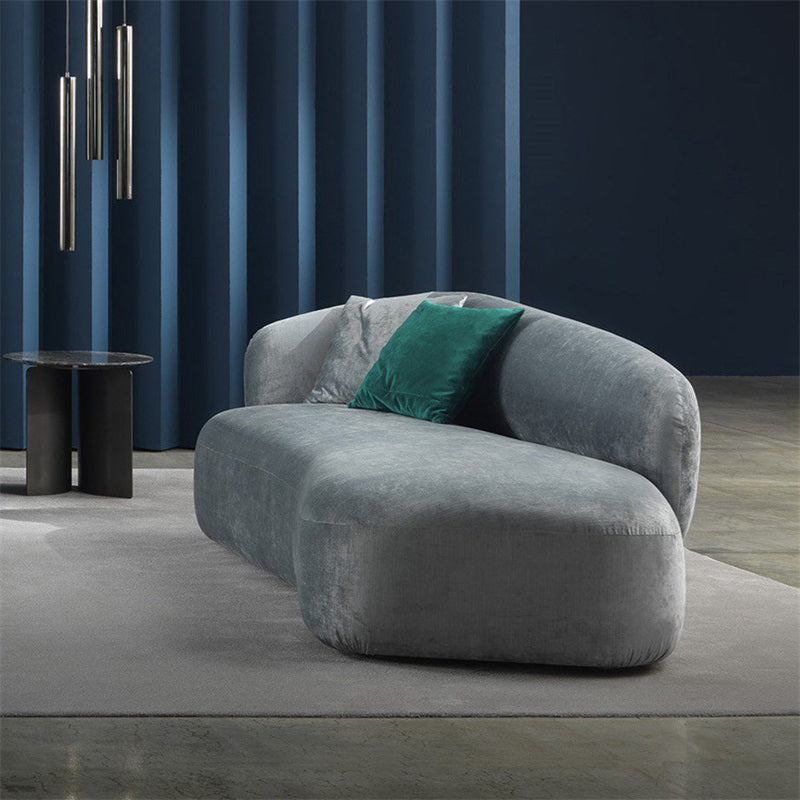 Modern Chaise Lounge Couch Recessed Arm Chaise Lounge  with Pillows