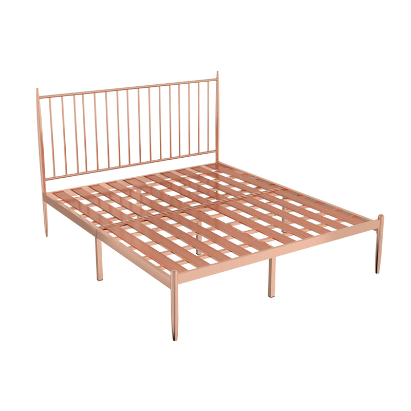 Glam Solid Color Open-Frame Bed Metal Open-Frame Bed with Headboard