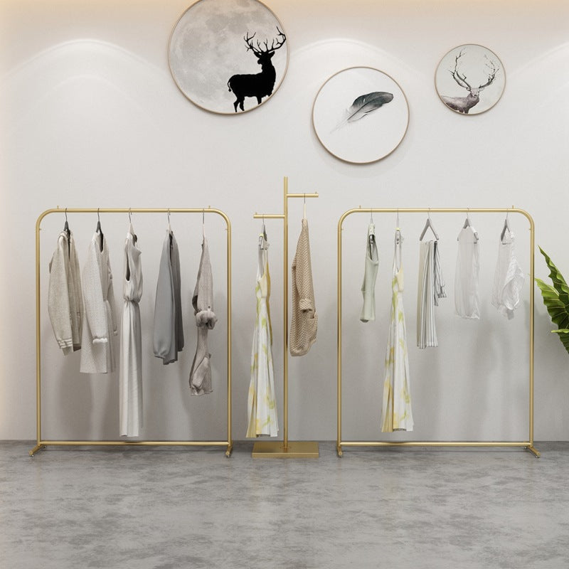 Glam Style Entry Hall Tree Metal Standing Coat Hanger for Living Room