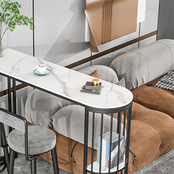 Glam Bistro Set 1/2/3 Pieces Stone Bar-Height Bar table with Upholstered Stools