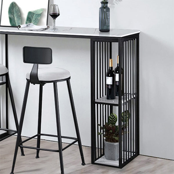 Glam Style Bar Bistro Set 1/3 Pieces Stone Bar-Height Bar table with Upholstered Stools