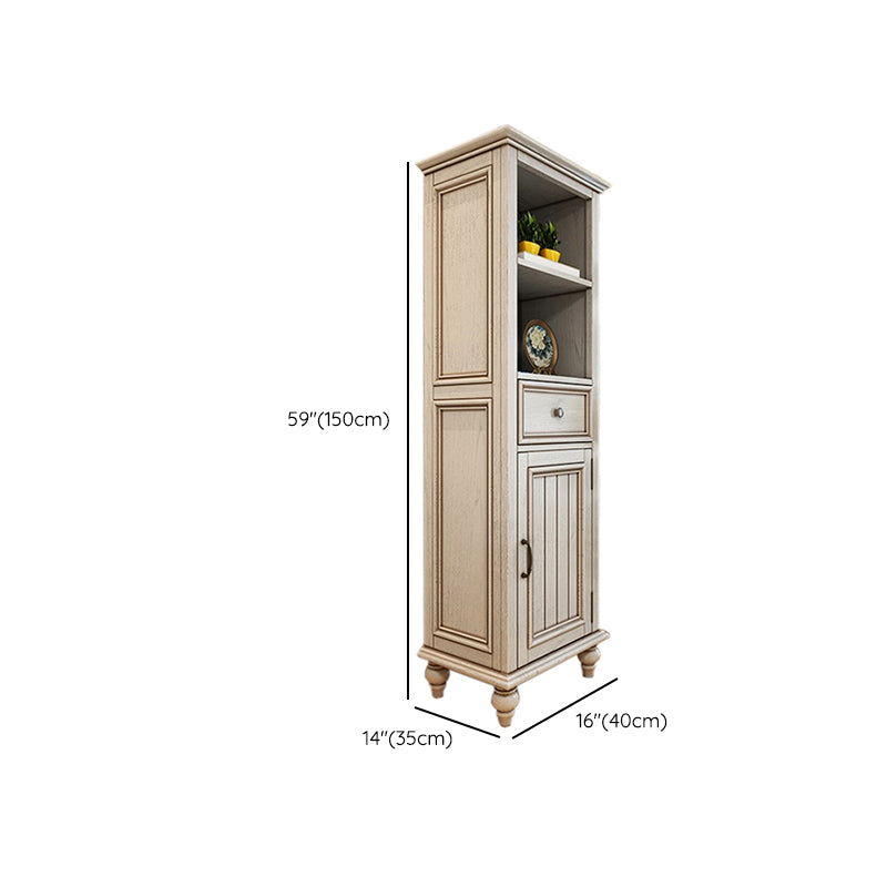 Solid Wood 1 - Drawer Storage Cabinet, 1-Door Lacquered Accent Cabinet