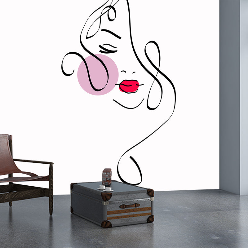 Line Art Wallpaper Environment Friendly Mildew Resistant Indoor Wall Mural
