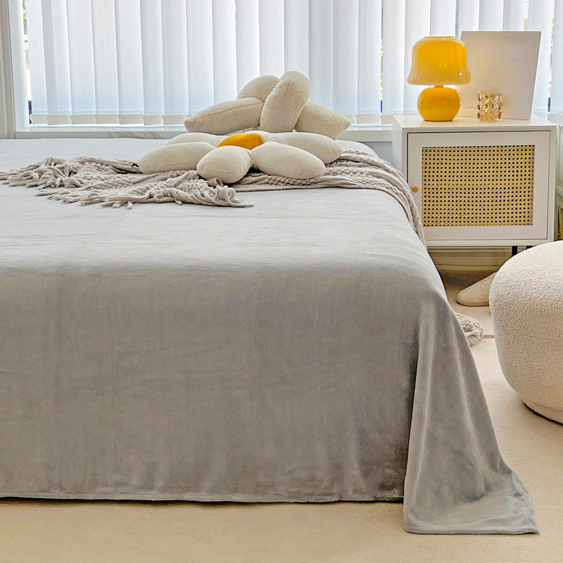 Sheet Sets Flannel Solid Color Wrinkle Resistant Super Soft Breathable Bed Sheet Set