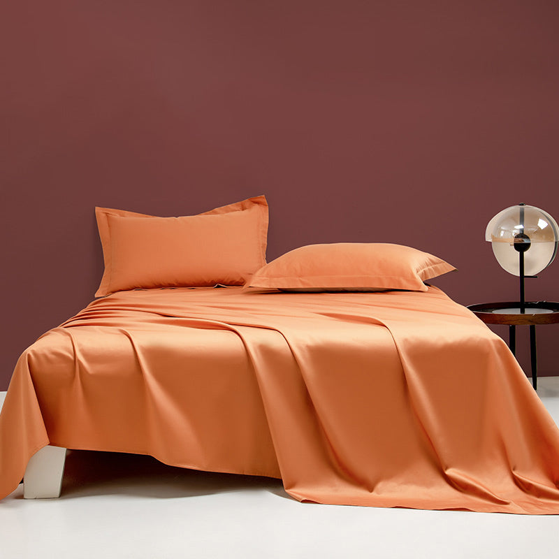 Sheet Sets Cotton Solid Color Super Soft Breathable Wrinkle Resistant Bed Sheet Set