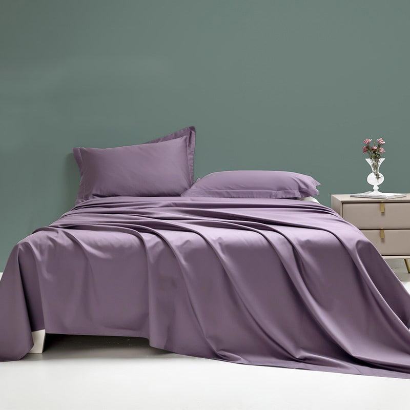 Sheet Sets Cotton Solid Color Super Soft Breathable Wrinkle Resistant Bed Sheet Set