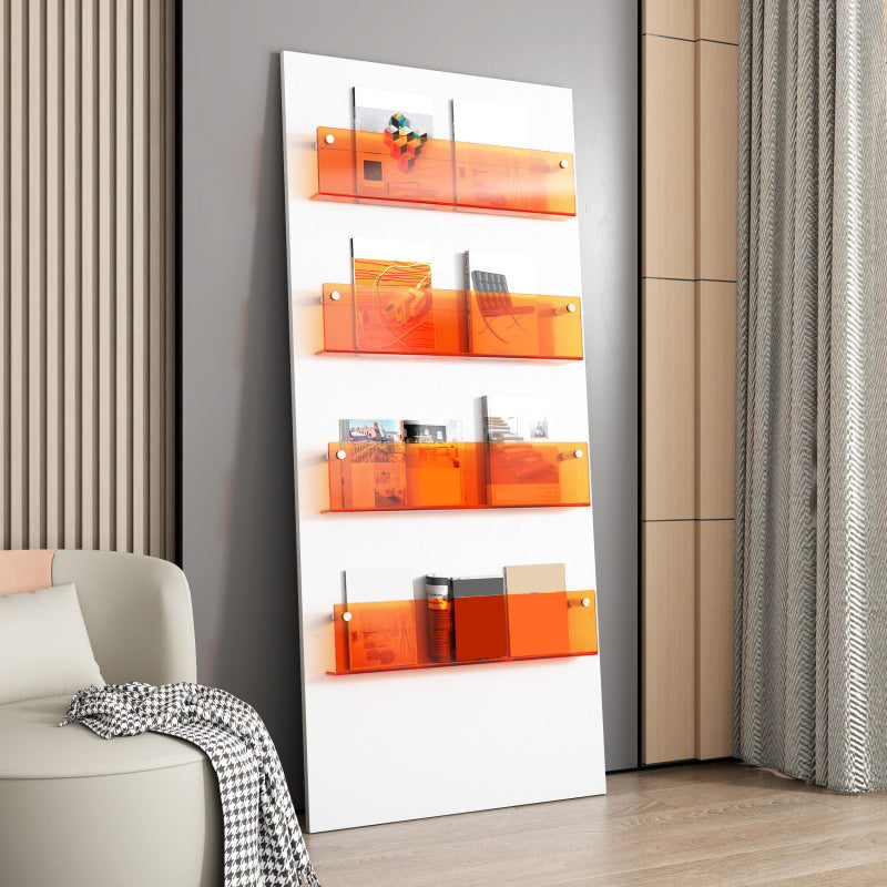 Modern Closed Back Bookshelf Acrylic Bookcase for Study Room with Shelves
