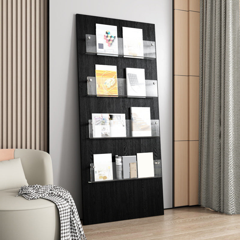 Modern Closed Back Bookshelf Acrylic Bookcase for Study Room with Shelves