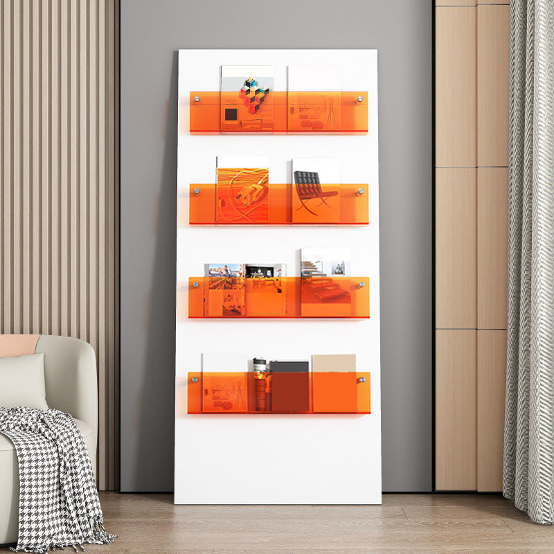 Modern Closed Back Bookshelf Acrylic Bookcase for Study Room with Shelves
