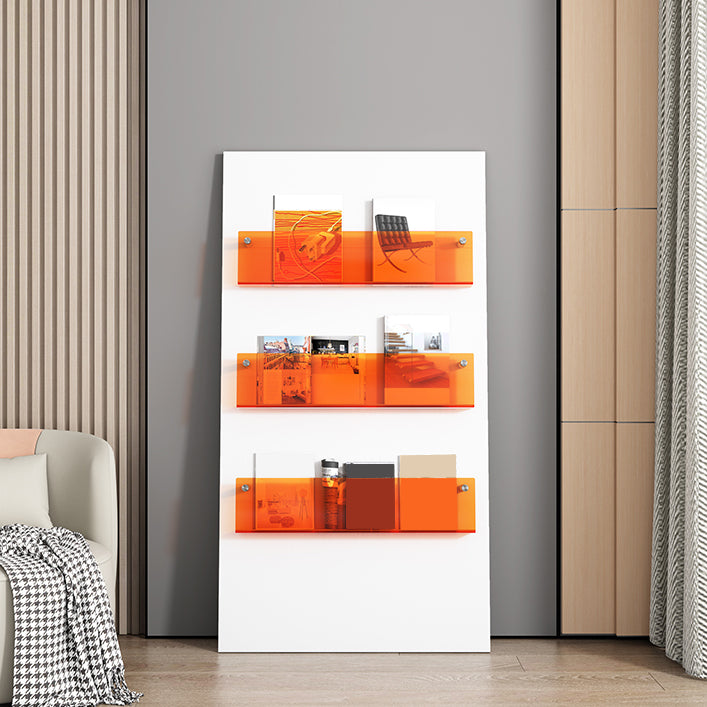 Modern Closed Back Bookshelf Acrylic Bookcase for Study Room with Shelves