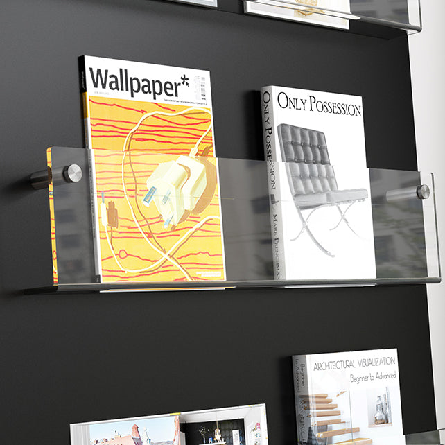 Modern Closed Back Bookshelf Acrylic Bookcase for Study Room with Shelves