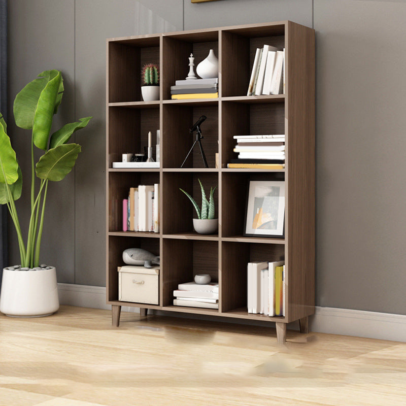 Natural Wooden Bookcase Standard Contemporary Bookshelf with Shelves