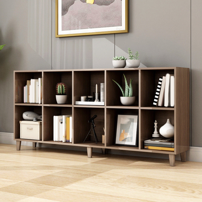 Natural Wooden Bookcase Standard Contemporary Bookshelf with Shelves