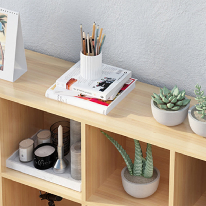 Natural Wooden Bookcase Standard Contemporary Bookshelf with Shelves