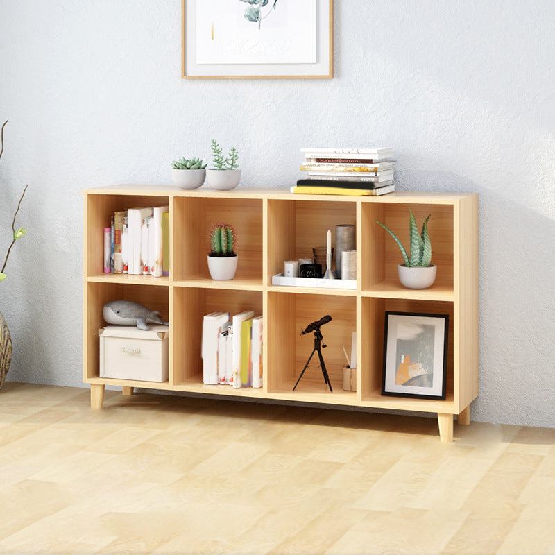 Natural Wooden Bookcase Standard Contemporary Bookshelf with Shelves