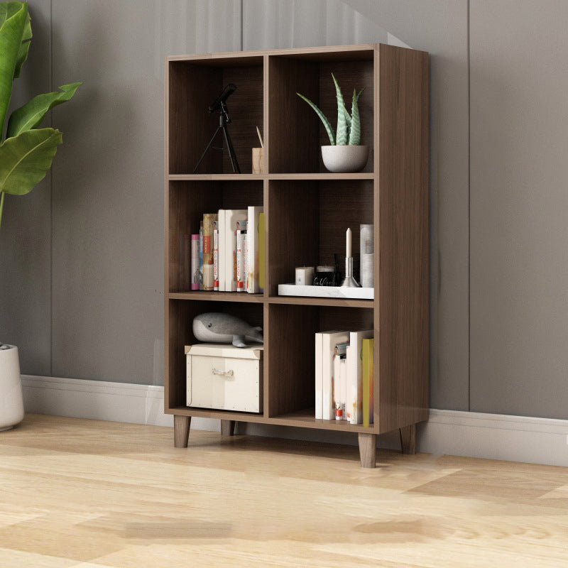 Natural Wooden Bookcase Standard Contemporary Bookshelf with Shelves