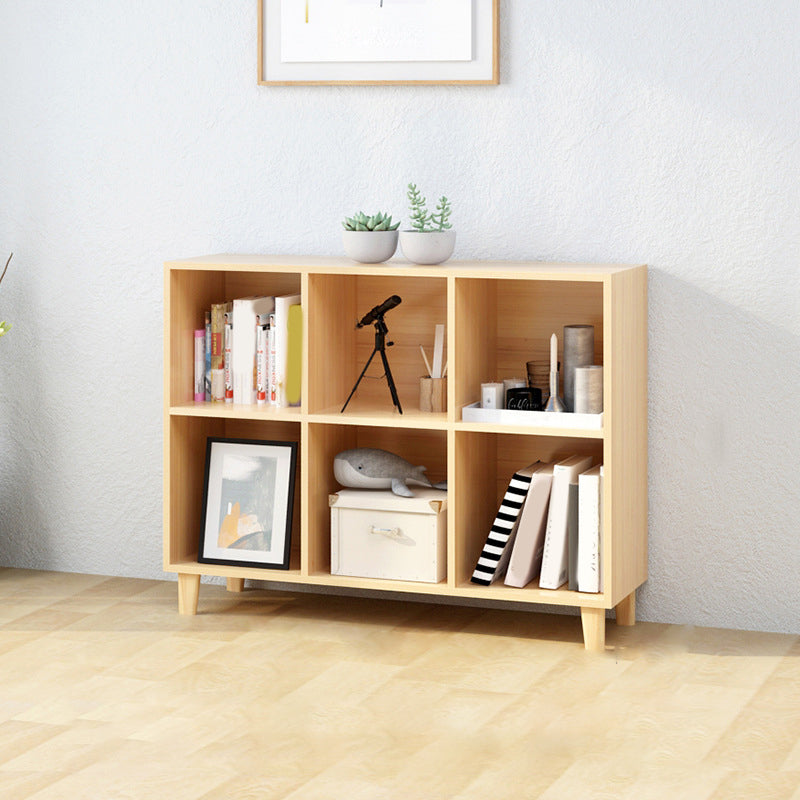 Natural Wooden Bookcase Standard Contemporary Bookshelf with Shelves