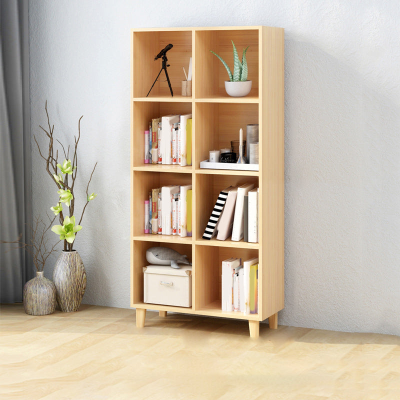 Natural Wooden Bookcase Standard Contemporary Bookshelf with Shelves