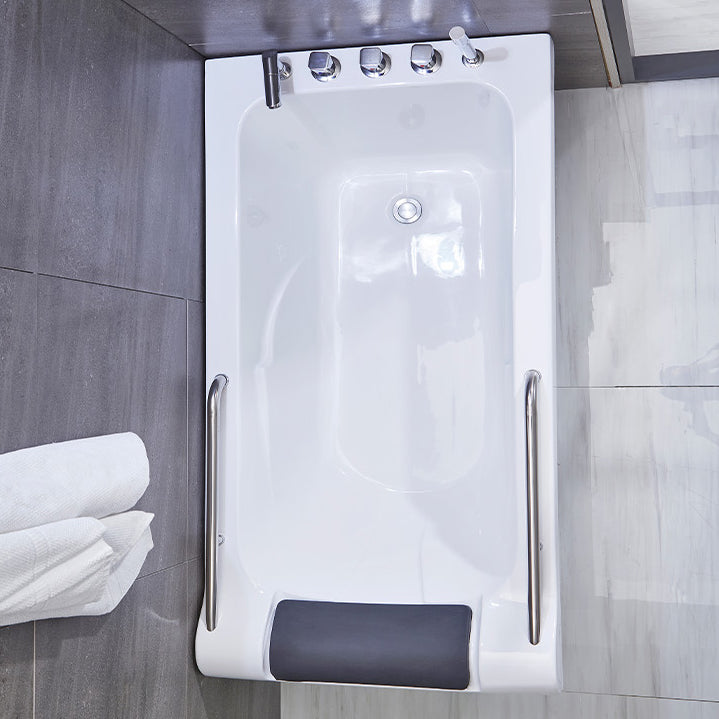 Modern Rectangular Soaking Bathtub Acrylic Stand Alone White Bath