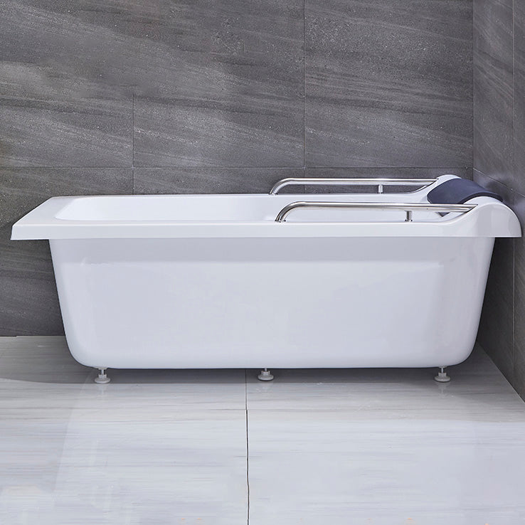 Modern Rectangular Soaking Bathtub Acrylic Stand Alone White Bath