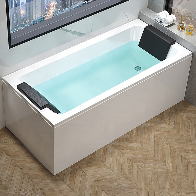 Stand Alone White Bath Acrylic Rectangular Modern Soaking Bathtub