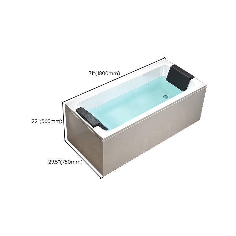 Stand Alone White Bath Acrylic Rectangular Modern Soaking Bathtub