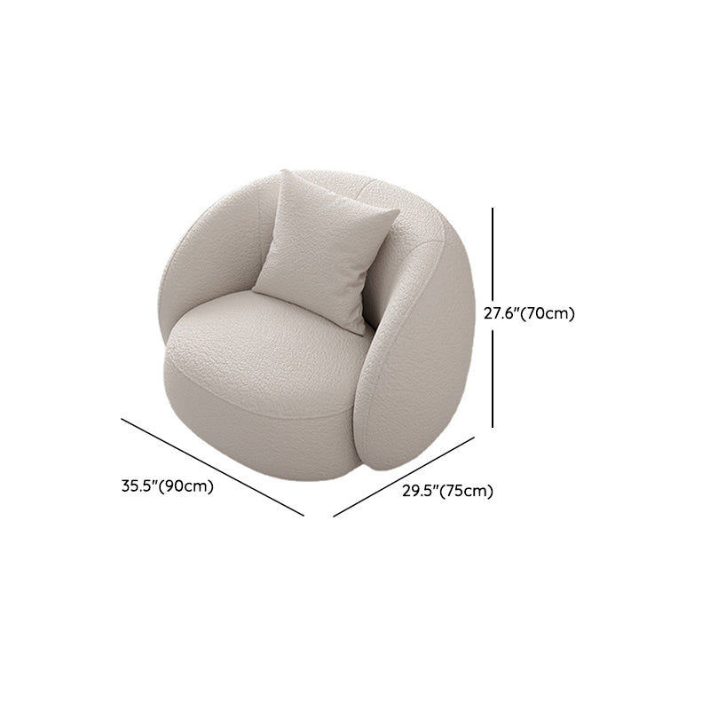 Northern European Curved Sofa 31.5" High Wool Settee in Beige