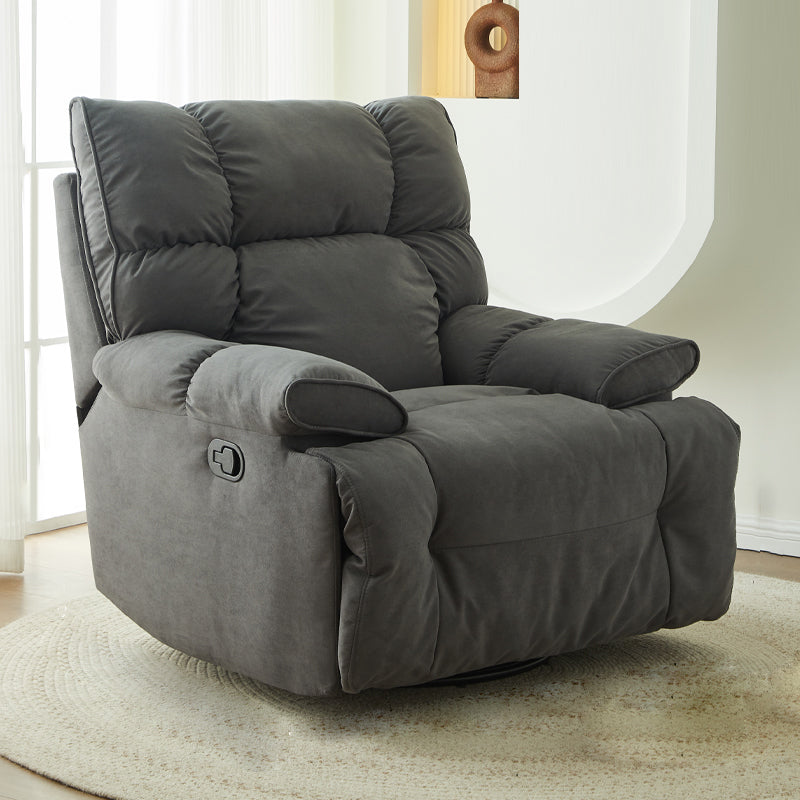 Contemporary Tufted Back Standard Recliner in Microsuede/Wool