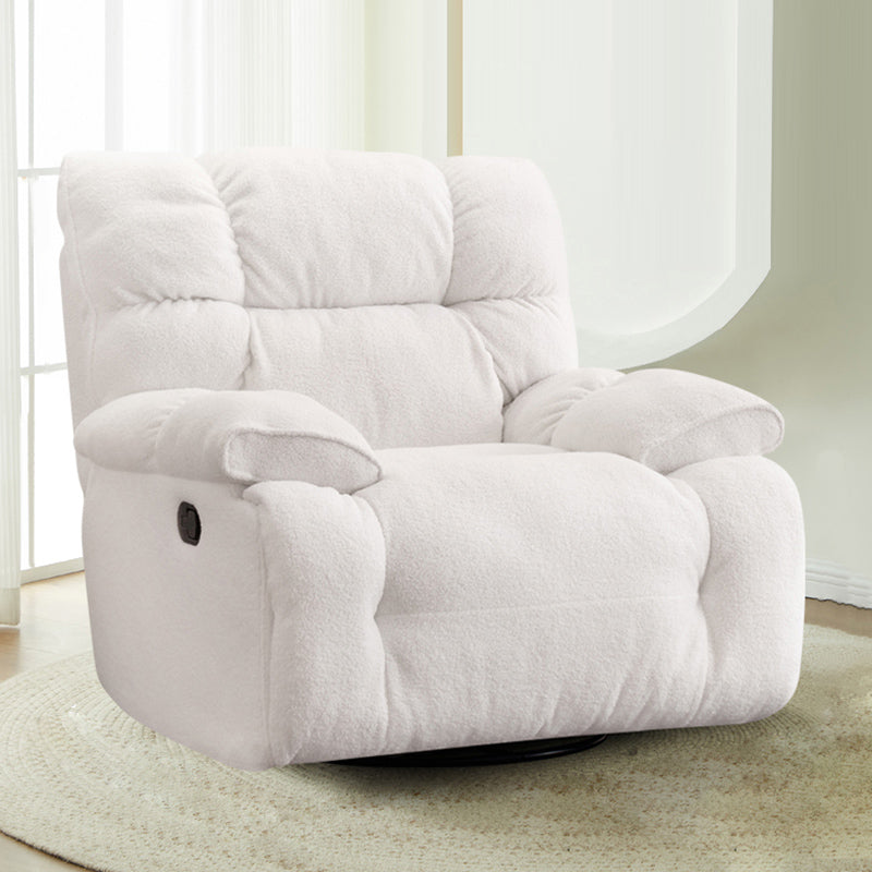 Contemporary Tufted Back Standard Recliner in Microsuede/Wool