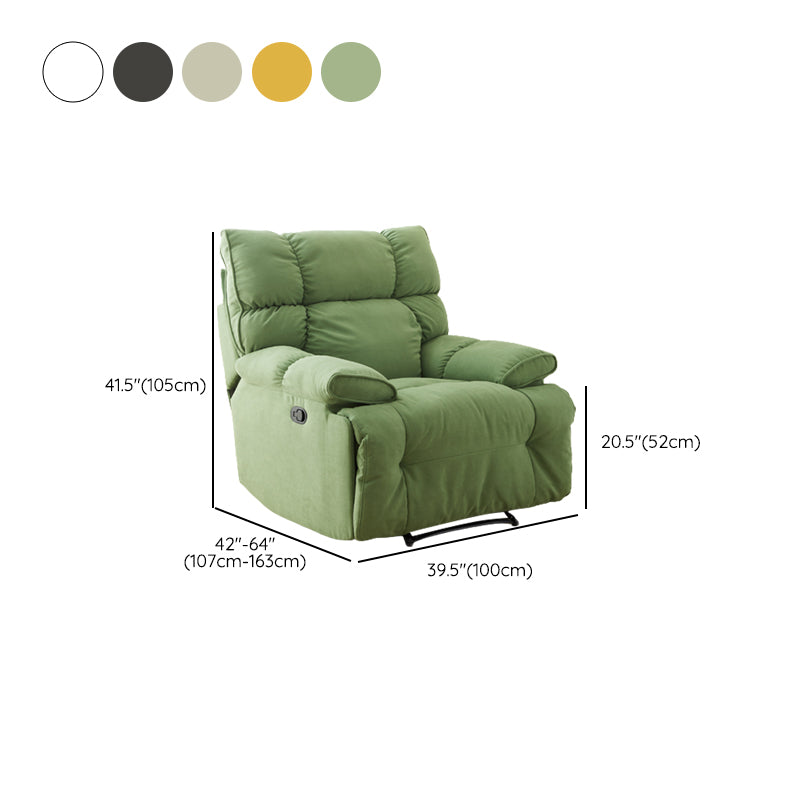 Contemporary Tufted Back Standard Recliner in Microsuede/Wool