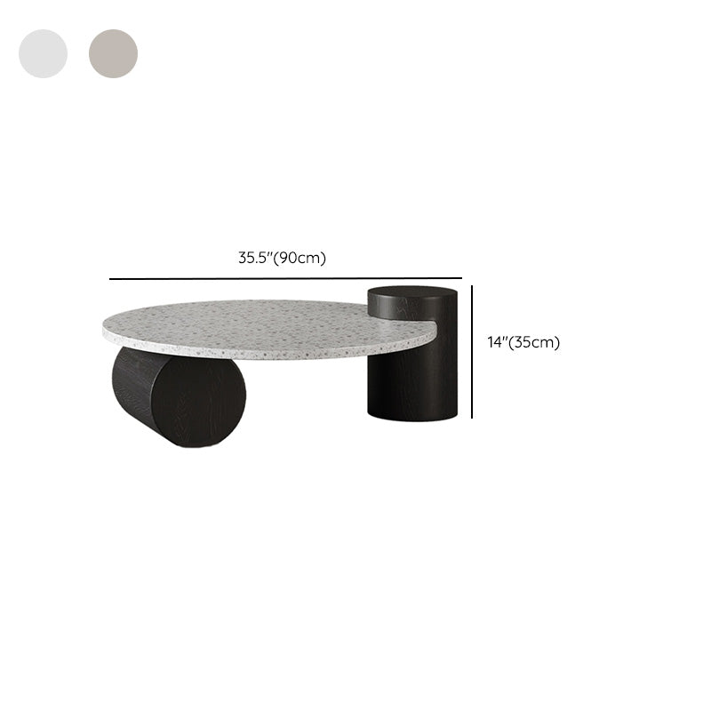 Modern Stone Coffee Table Round Abstract Coffee Cocktail Table