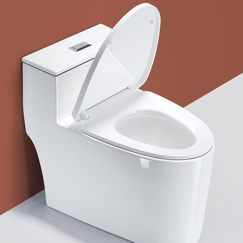 Modern White Floor Mount Toilet Seat Included Toilet Bowl for Bathroom
