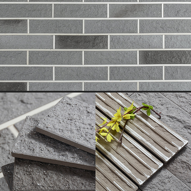 Gray Grid Mosaic Wall & Floor Tile Rectangular Outdoor Floor Tile