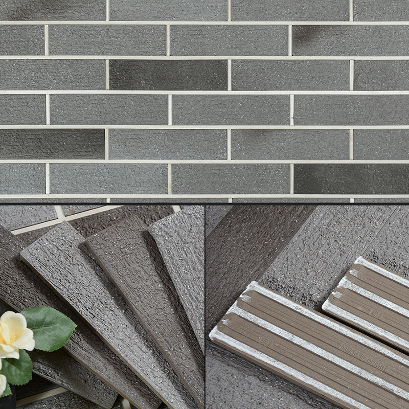 Gray Grid Mosaic Wall & Floor Tile Rectangular Outdoor Floor Tile