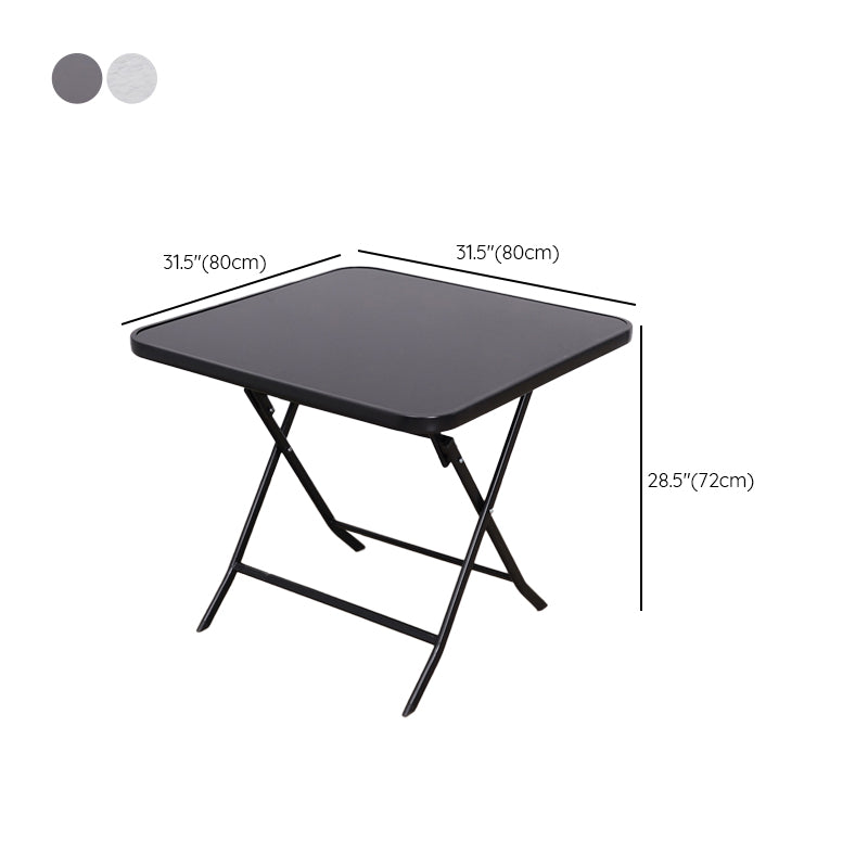 Glass Patio Table Industrial Scratch Resistant Dining Table with Black Base