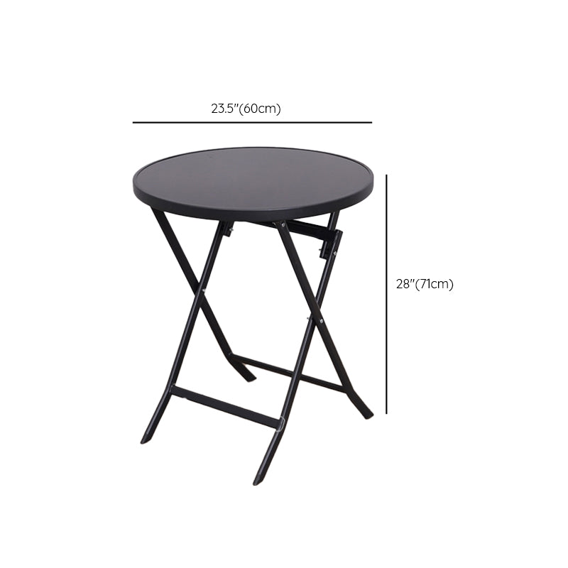 Glass Patio Table Industrial Scratch Resistant Dining Table with Black Base