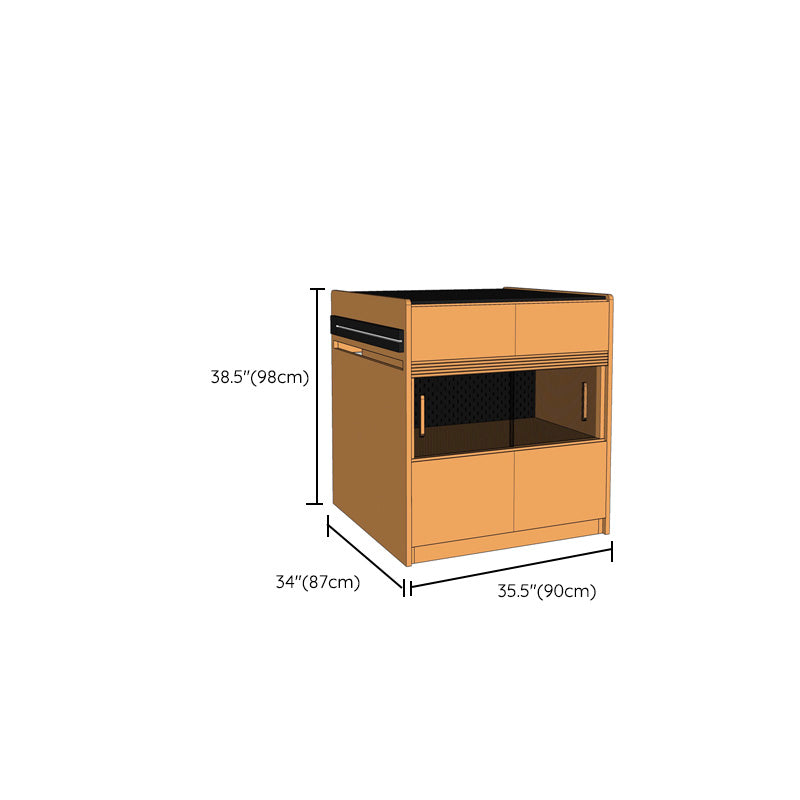 Kitchen Modern Island Table Dining Room Prep Table with Drawer