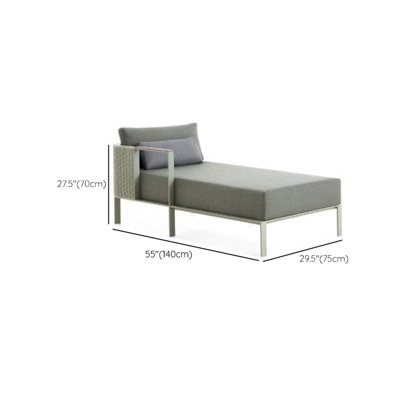 Tropical Outdoor Loveseat Gray Fabric Cushion UV Resistant Water Resistant