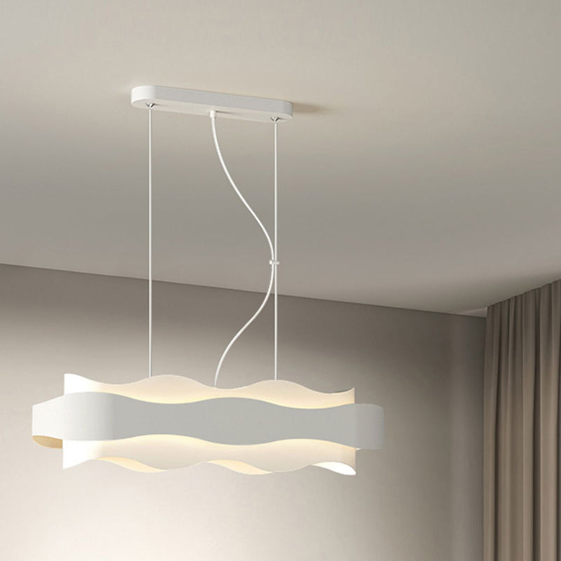 Modern Metal Pendant Light Geometric Shape Island Light with Acrylic Shade for Living Room