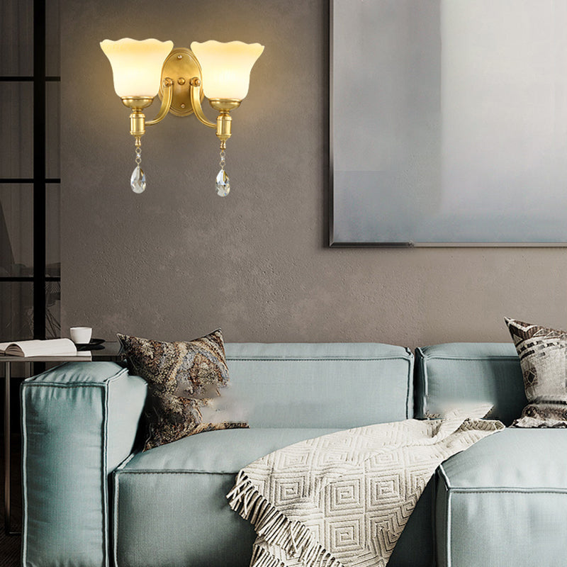 Modernism Glass Wall Mounted Sconce 1/2-Light Wall Light for Foyer