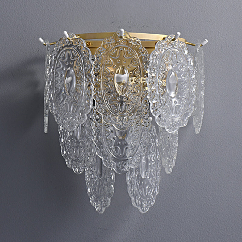 Contemporary Clear Shade Wall Sconce Lighting Unique Shade Wall Lamp for Bedroom