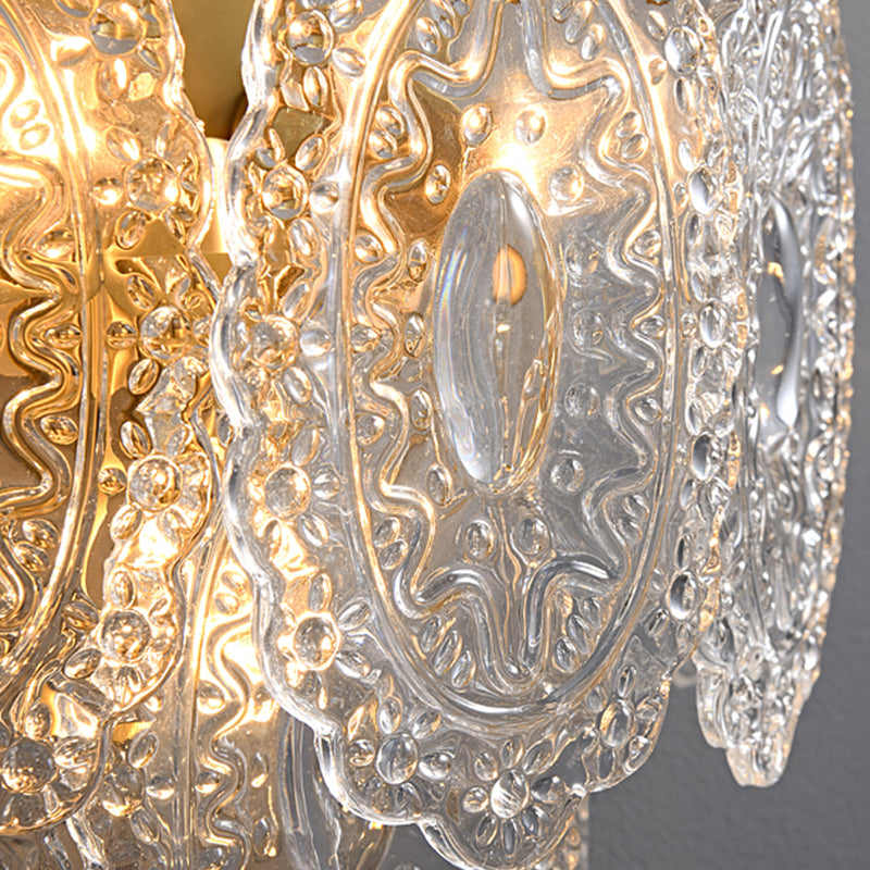 Contemporary Clear Shade Wall Sconce Lighting Unique Shade Wall Lamp for Bedroom