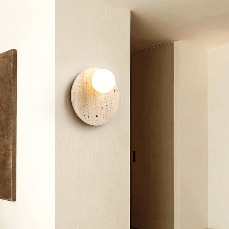 Modern 1-Light Wall Mounted Lighting Stone Wall Lamp for Bedroom
