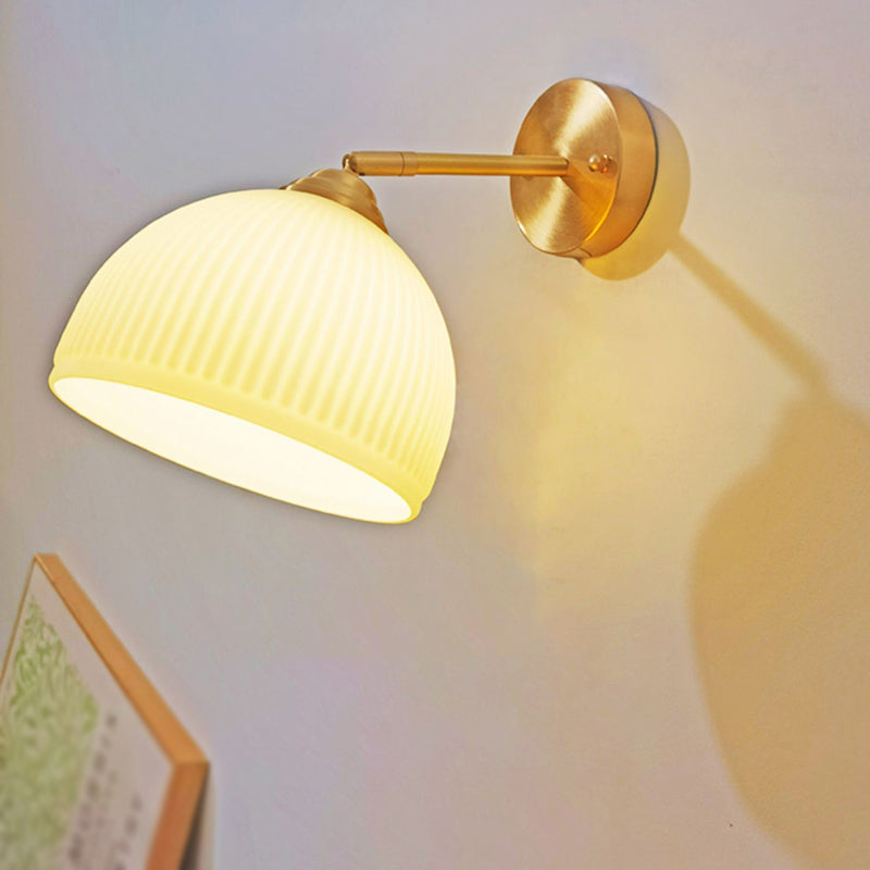 Glass Wall Lamp Modern 1-Light Wall Mounted Lighting for Bedroom