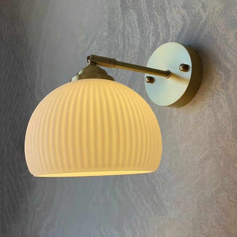 Glass Wall Lamp Modern 1-Light Wall Mounted Lighting for Bedroom