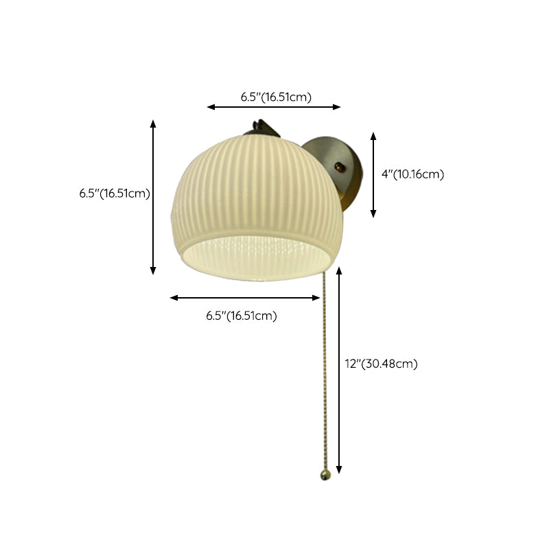 Glass Wall Lamp Modern 1-Light Wall Mounted Lighting for Bedroom