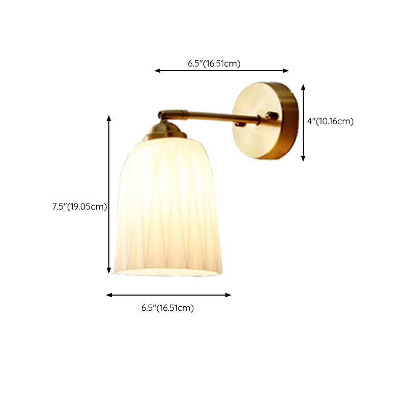 Glass Wall Lamp Modern 1-Light Wall Mounted Lighting for Bedroom